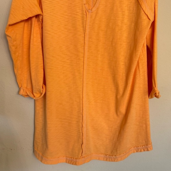Soft Surroundings Tunic Top Anisa Orange Keyhole Back Exposed Seam Size L - Picture 11 of 15